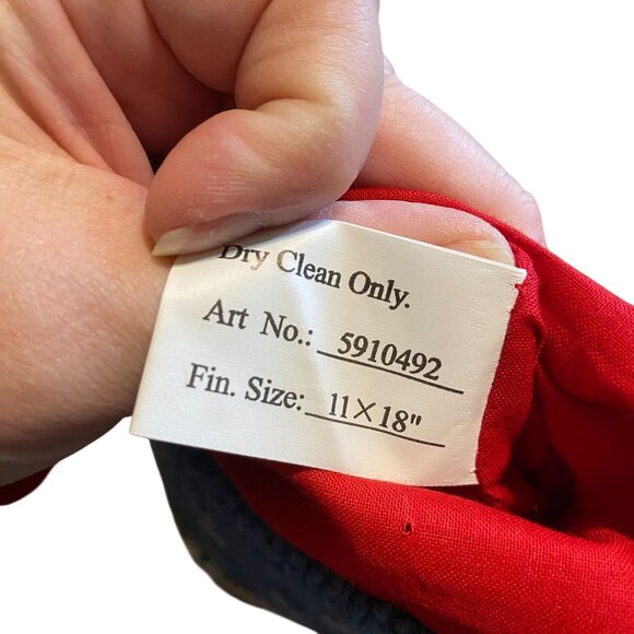 Santa Claus Christmas stocking Wool needlepoint velvet backed teddy bear holiday - Picture 7 of 7